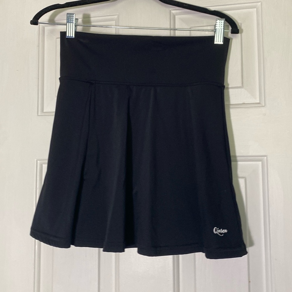Black tennis skirt with slit activewear workout clothes, golf skirt